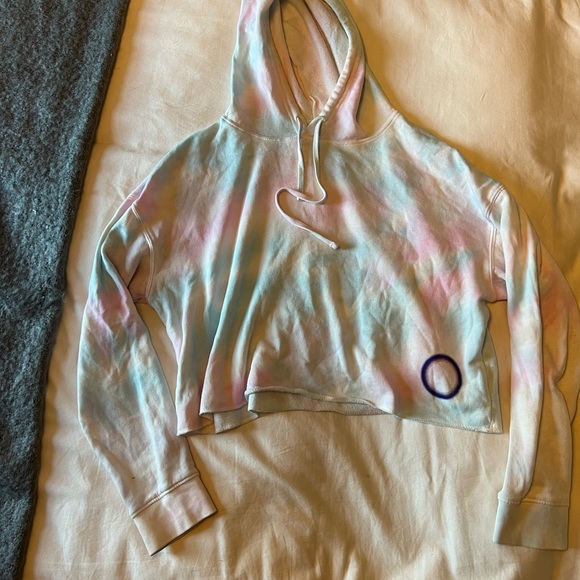 Tie Dye Hoodie - pink and blue cropped - Picture 3 of 10